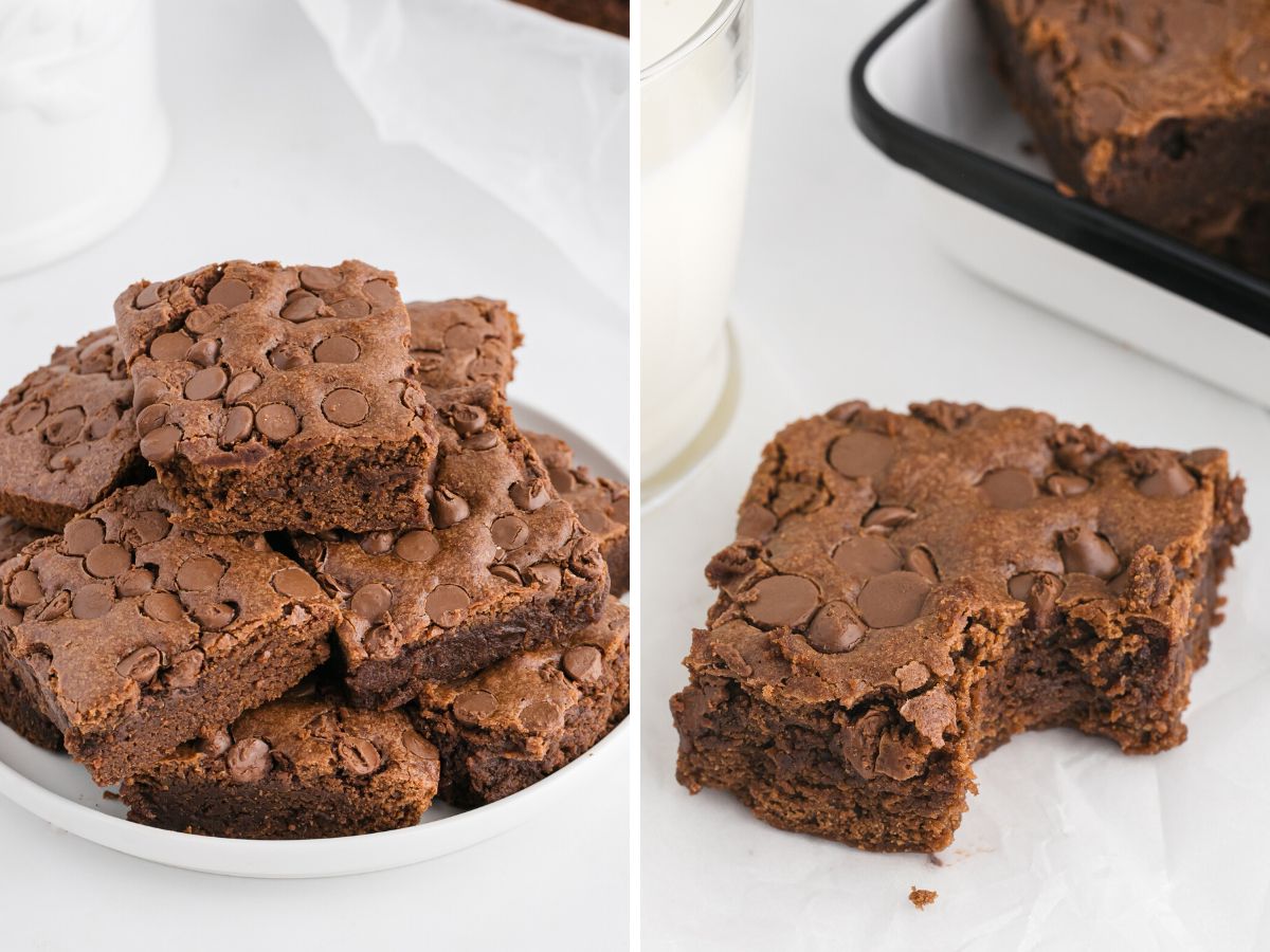 Step by step photo instructions for how to make chocolate chips brownies.