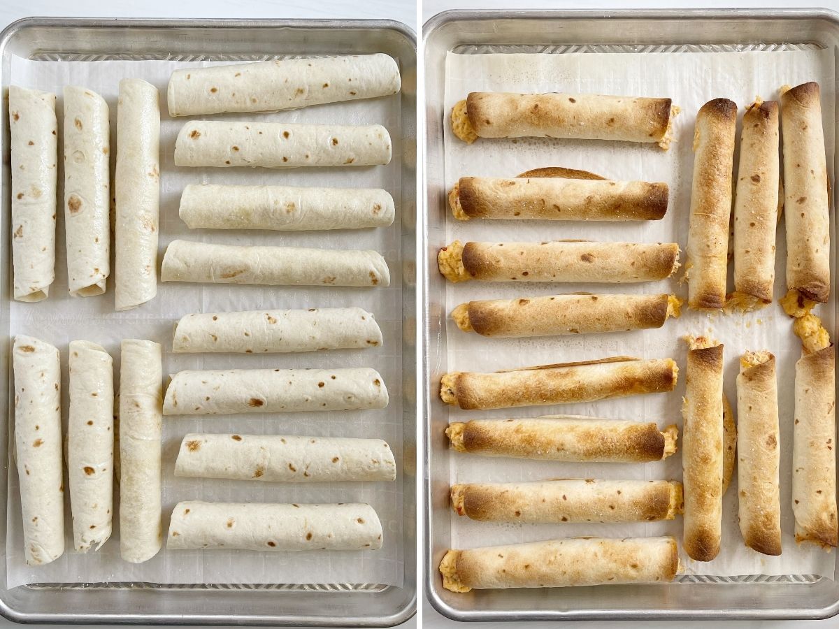 Easy Enchiladas ￼ Frozen chimichangas from Costco Green enchilada sauce  Jack cheese Onion (optional) Directions: Pour a littl…