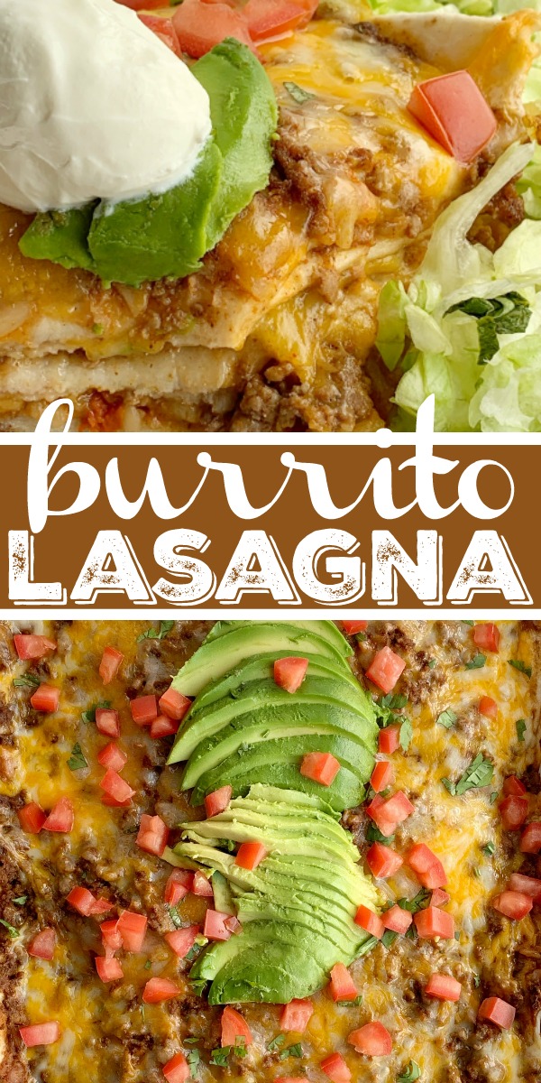 Burrito Lasagna | Lasagna Recipe | Casseroles | Burrito Lasagna is a tried & true family favorite! This ground beef burrito lasagna is simple to make with minimal ingredients. Layers of seasoned ground beef, Spanish rice, cheese, refried beans, and lots of cheese. #lasagna #dinnerrecipes #recipeoftheday #groundbeefrecipes