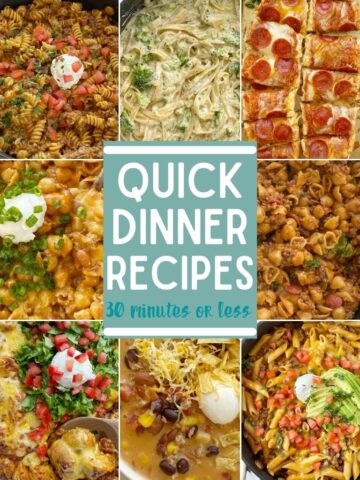 Quick Dinner Recipes - A collection of dinner recipes that are fast and quick recipes to make in 30 minutes or less.