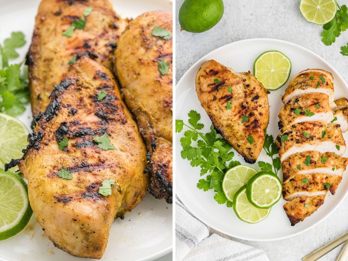 How to make grilled chicken with a Thai coconut marinade and step by step instructions with photos.