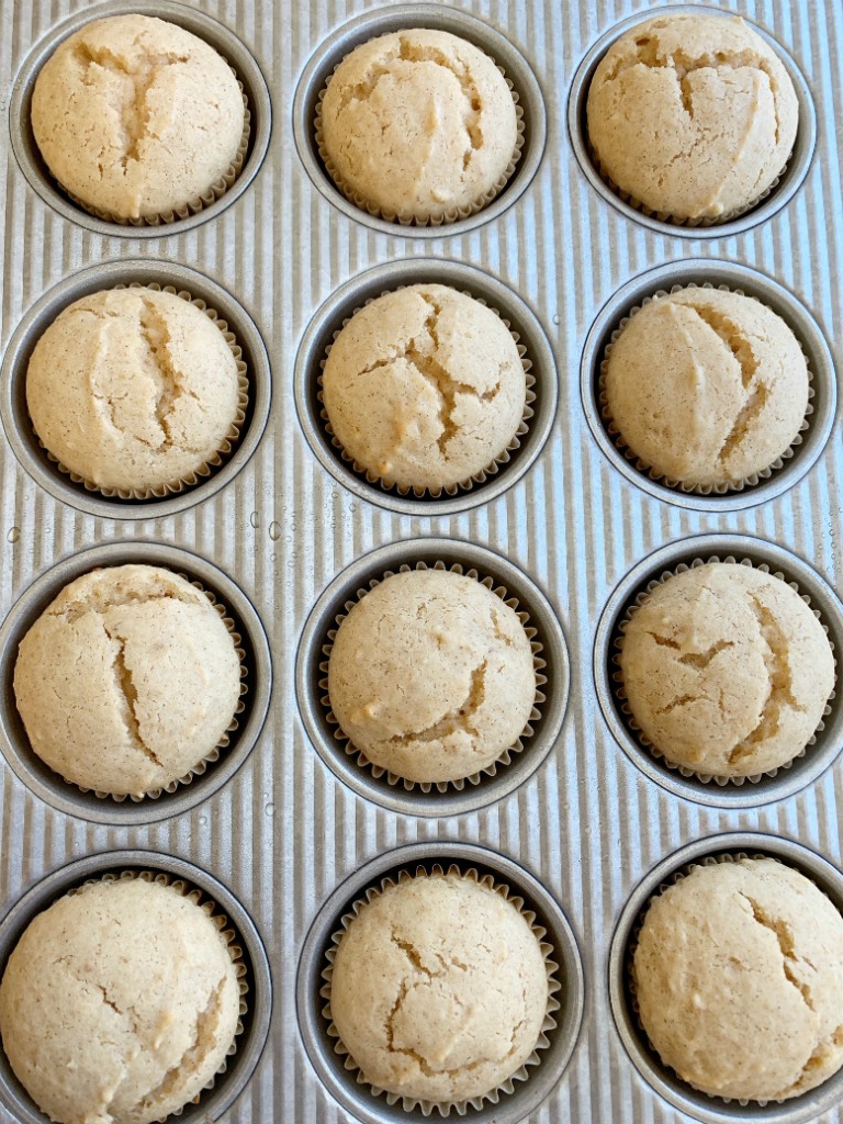 Applesauce Muffins | Muffin Recipe | Applesauce Muffins are so moist, lightly sweet, and easy to make in one bowl with no mixer needed! Sour cream and applesauce makes these muffins so moist, and they bake up perfectly round each and every time. You will love these delicious muffins! #muffins #applesaucemuffins #snackrecipes #muffinrecipes #recipeoftheday