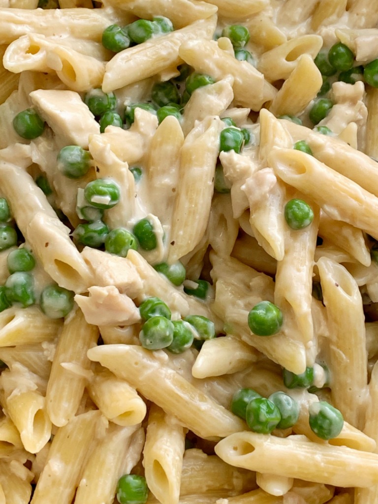 One Pot Chicken Alfredo Pasta | 30 Minute Dinner Recipe | Pasta Recipe | One Pot Chicken Alfredo Pasta is a simple weeknight dinner! Creamy alfredo pasta with green peas and parmesan cheese, and ready in under 30 minutes. #onepotrecipes #dinnerrecipes #easyrecipes #dinner #pasta #chickenalfredo #recipeoftheday