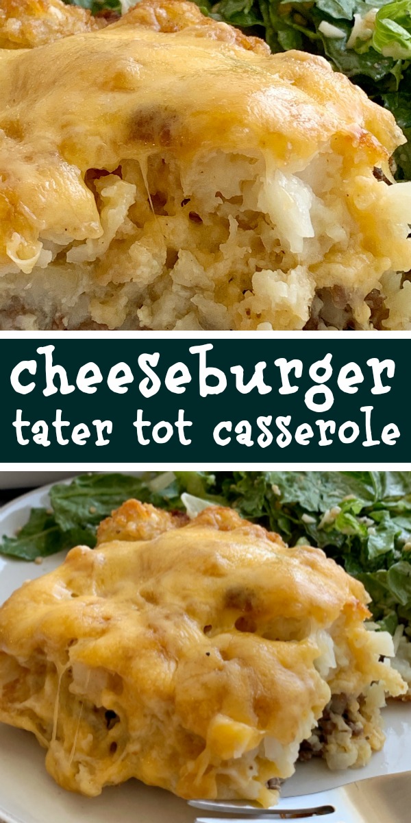 Cheeseburger Tater Tot Casserole | Tater Tot Casserole | Casserole Recipes | Tater Tot Casserole with a cheeseburger twist! Perfectly seasoned ground beef topped with a biscuit crust, crispy tater tots, and lots of cheese! Everyone will love this tater tot casserole. #groundbeefrecipes #casserole #casserolerecipes #dinner #easydinnerrecipes #recipeoftheday
