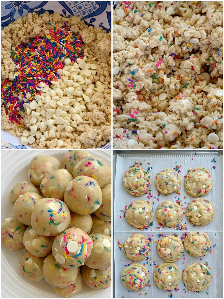 How to make white chocolate funfetti cookies with step-by-step photos. 