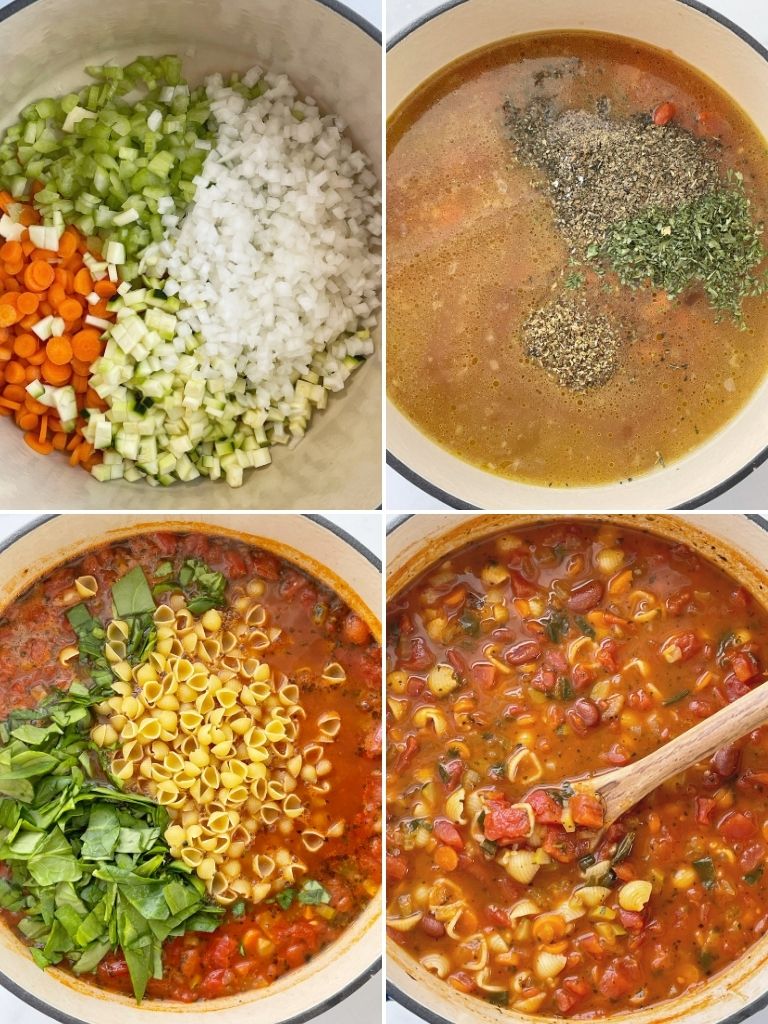 How to make minestrone soup recipe with step-by-step photo instructions. 