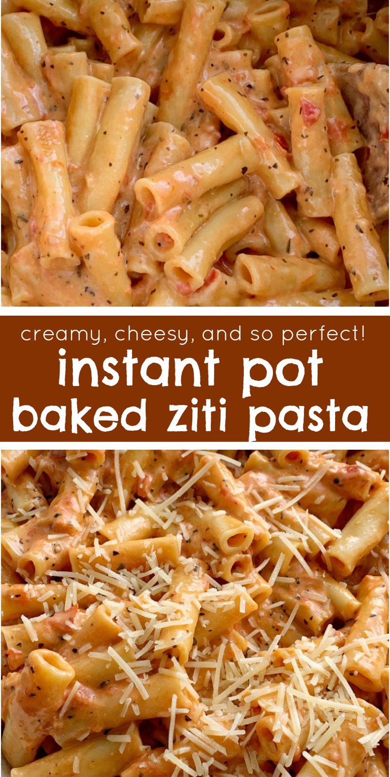Perfect Instant Pot Baked Ziti | Instant Pot Recipe | Pressure Cooker | Baked Ziti | Baked Ziti is a family favorite dinner that's made even easier when you "bake" it in an Instant Pot! 15 minutes start to finish and only a few simple ingredients. Your family will love this perfect cheesy baked ziti recipe. #instantpotrecipes #pressurecooker #easyrecipe #dinnerideas #pasta #dinner