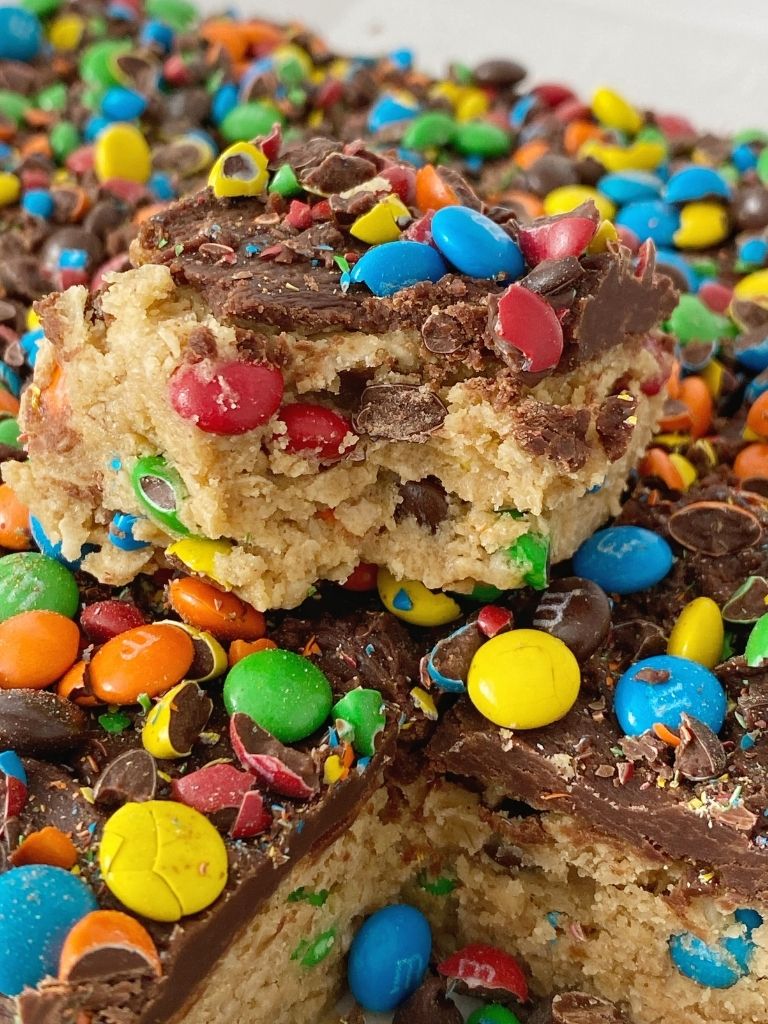 No Bake Monster Cookie Dough Bars