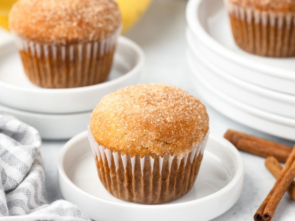 Process images for how to make this muffin recipe with ripe bananas.