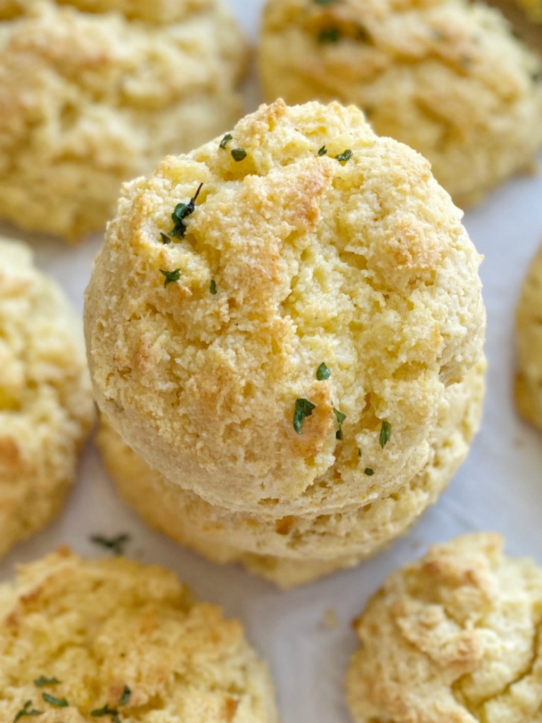 Cornbread Biscuits are easy drop biscuits that can be made in just minutes. Butter and sour cream make these cornbread biscuits so moist and buttery.