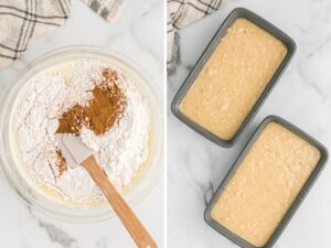 How to make applesauce bread with step by step process photos with pictures of the steps needed.