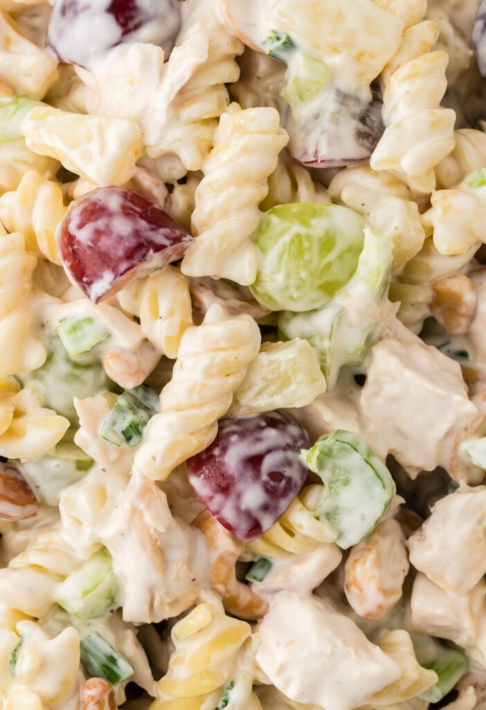 Close up of the pasta salad