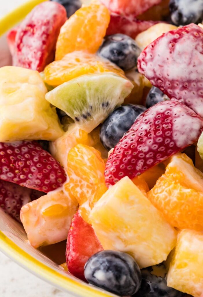 Fruit salad inside a serving bowl