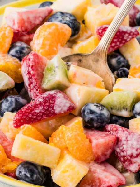 Close up of a fresh fruit salad