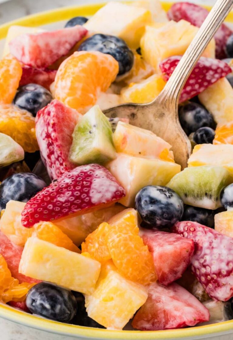 Close up of a fresh fruit salad