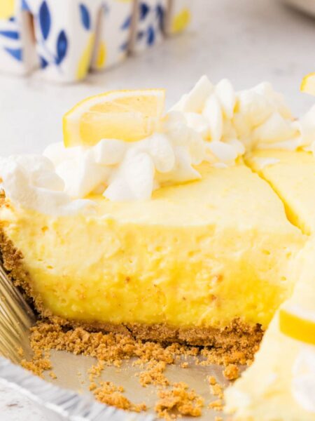 lemon pie inside the graham cracker crust