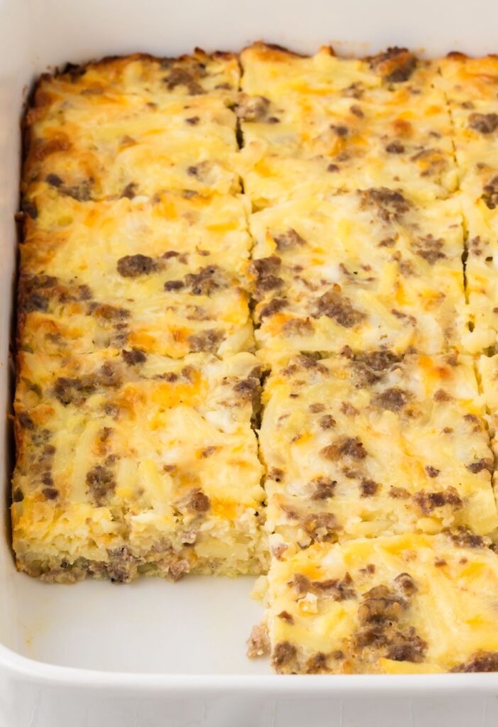 Side view of the breakfast casserole