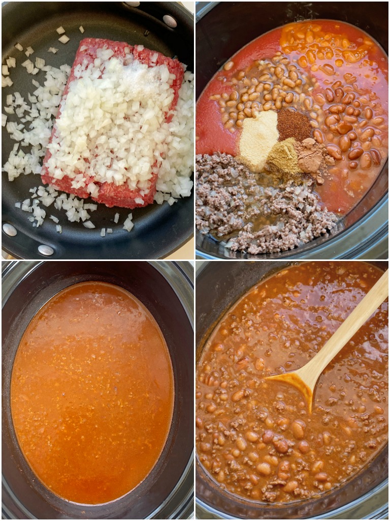 How to make crockpot chili with step-by-step photos. You will love this chili recipe!