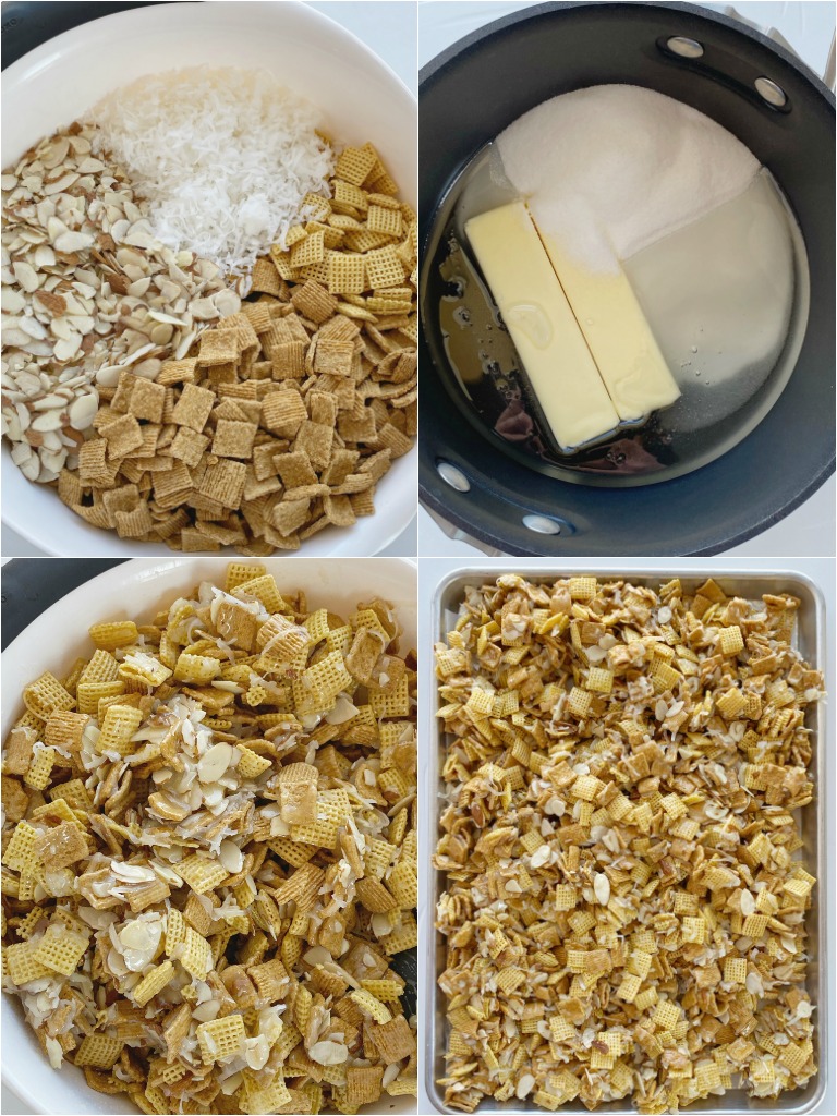 How to make Christmas Chex Mix with step-by-step photo instructions.
