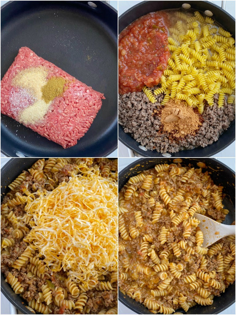 How to make Taco Pasta with step-by-step photo instructions. 