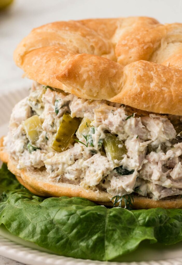 Hero shot of dill pickle chicken salad