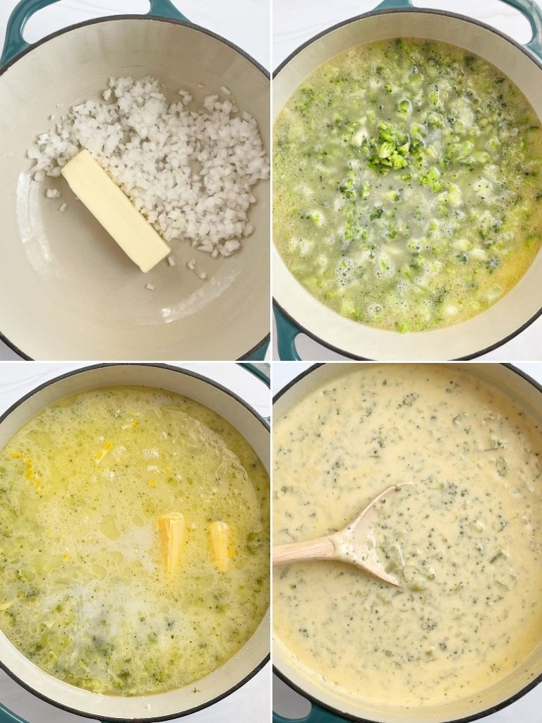 Broccoli soup recipe with velveeta cheese.