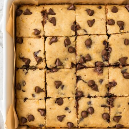Banana bars cut into squares