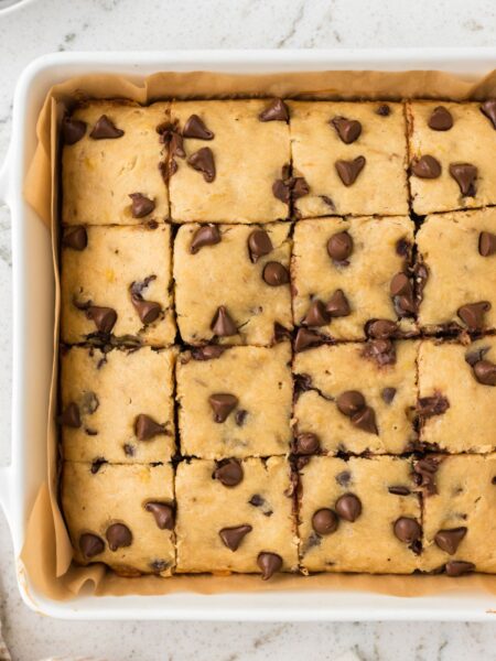 Banana bars cut into squares