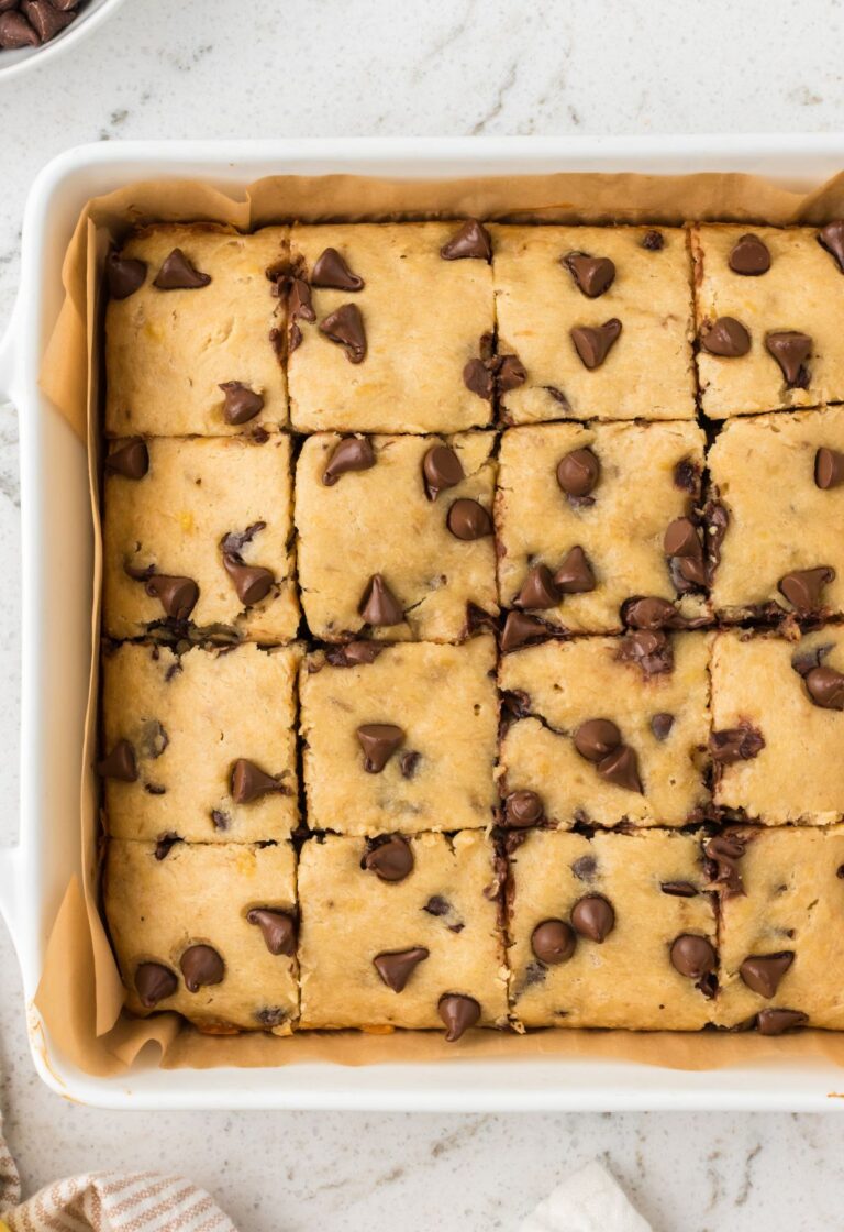 Banana bars cut into squares