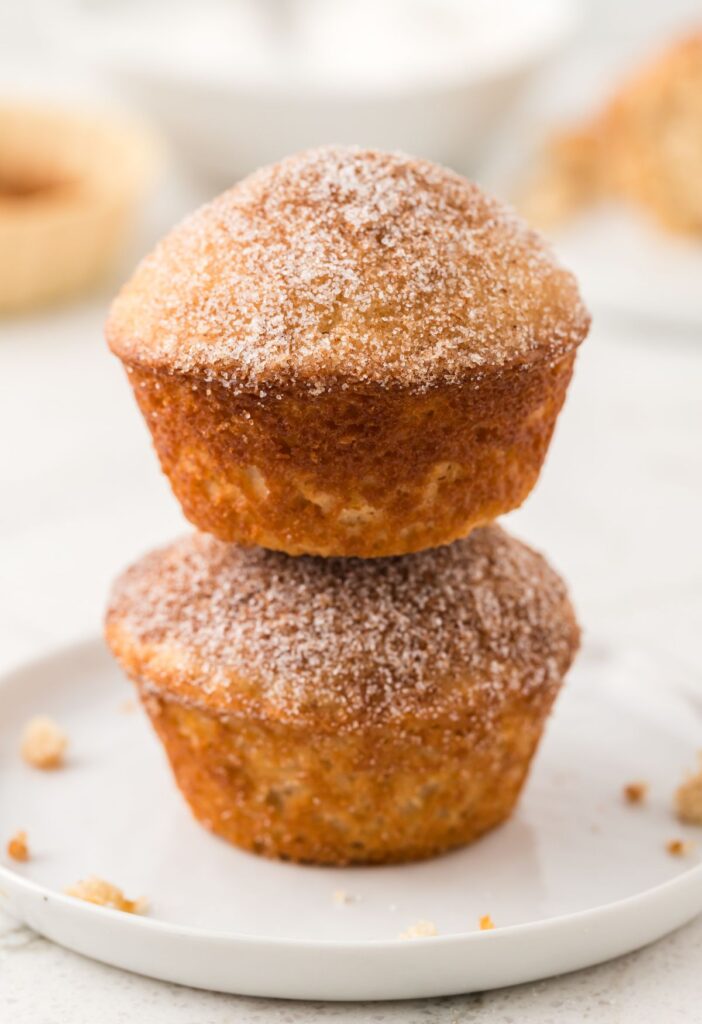 Stack of two donut muffins