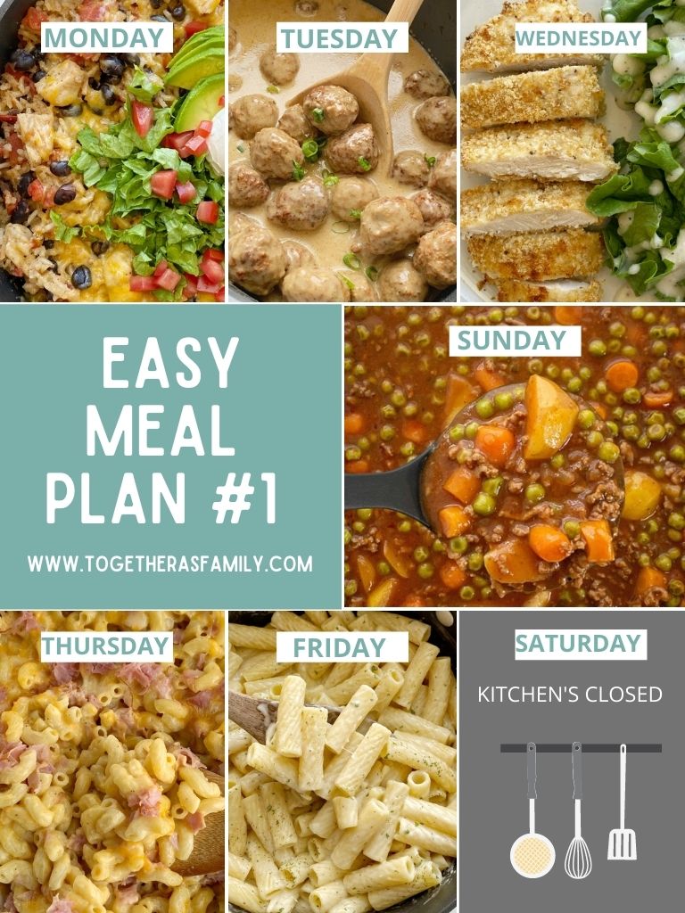 Easy Meal Plan week 1 - Together as Family