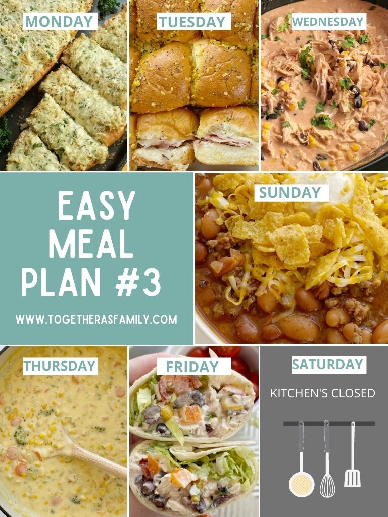 Weekly menu plans that are family friendly!