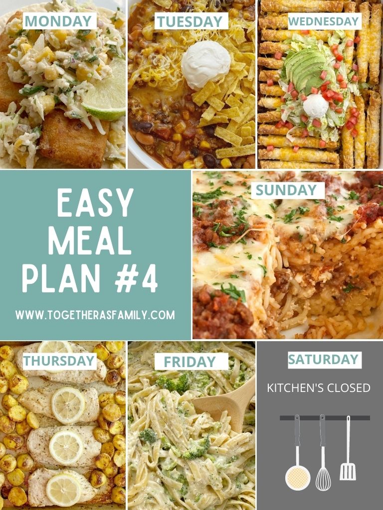 Easy meal plans for families with 6 dinner recipes.