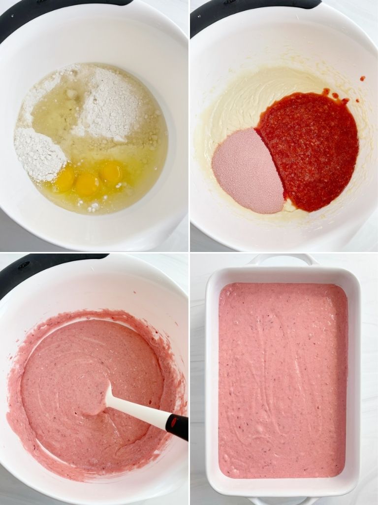 How to make strawberry cake with step by step picture instructions. 