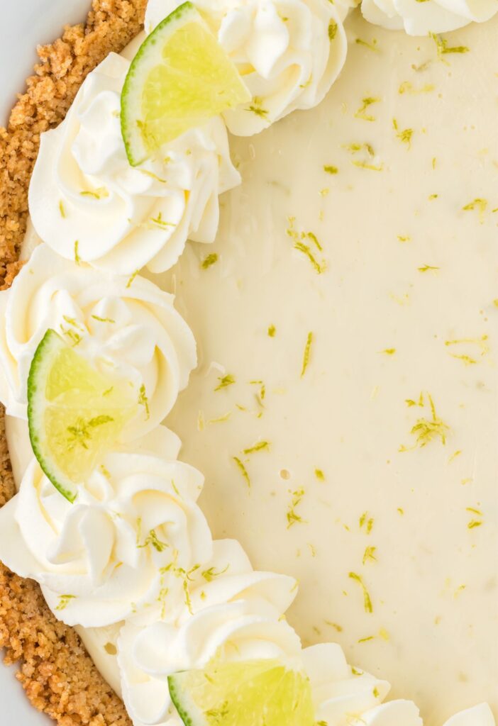 close up hero image of the key lime pie recipe