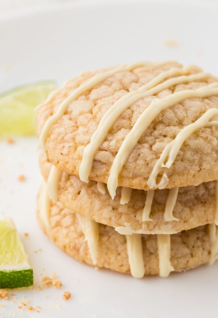 A stack of key lime pie cookies