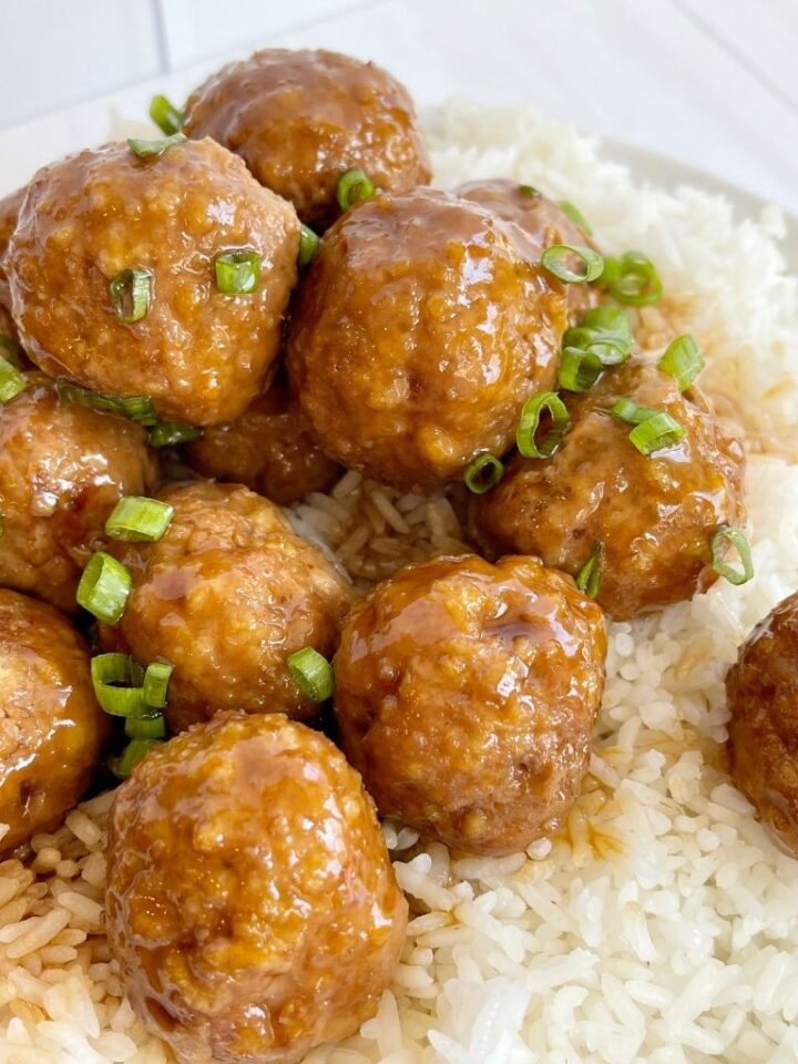Teriyaki Turkey Meatballs Together as Family