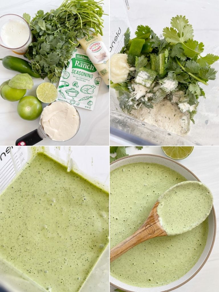 How to make Cafe Rio dressing with step by step picture collage.