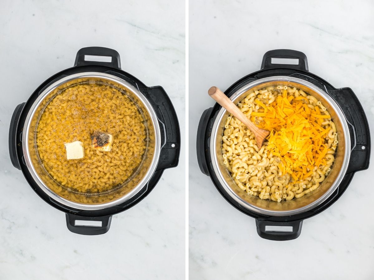 Process pictures with an instant pot in each picture with a step shown for how to make it. 