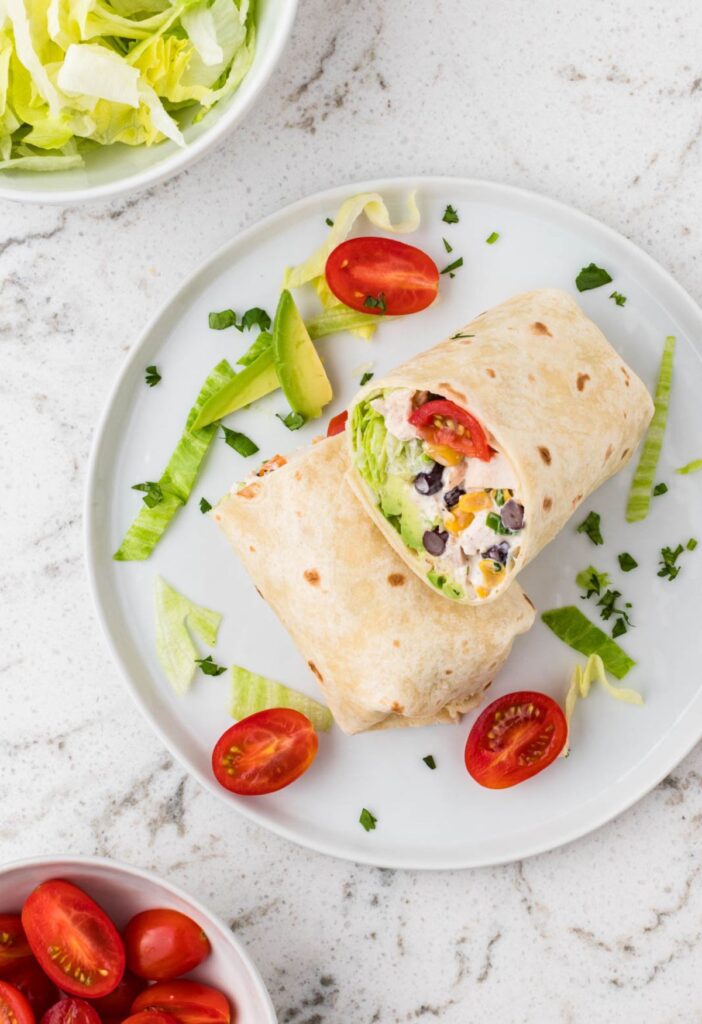 Plate with a wrap on it