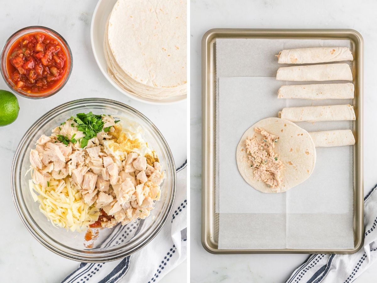 Step by step pictures of how to make this taquito recipe. 