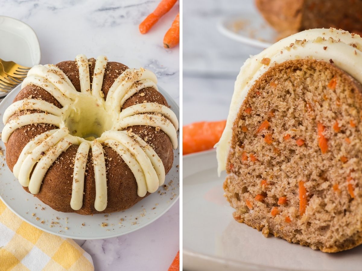 Step by step photos showing how to make this bundt cake recipe. 