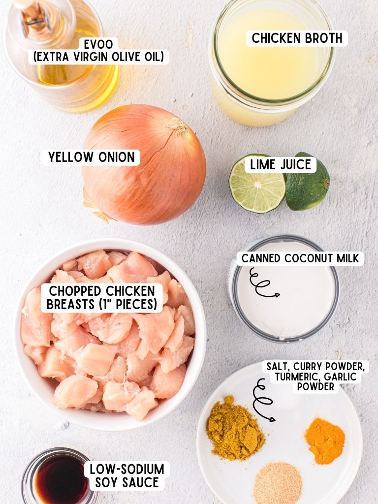 Ingredients needed to make this recipe with each one labeled in black text.