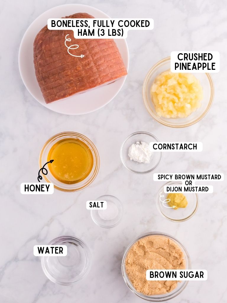 Ingredients on a white background with each one labeled in black text with what 