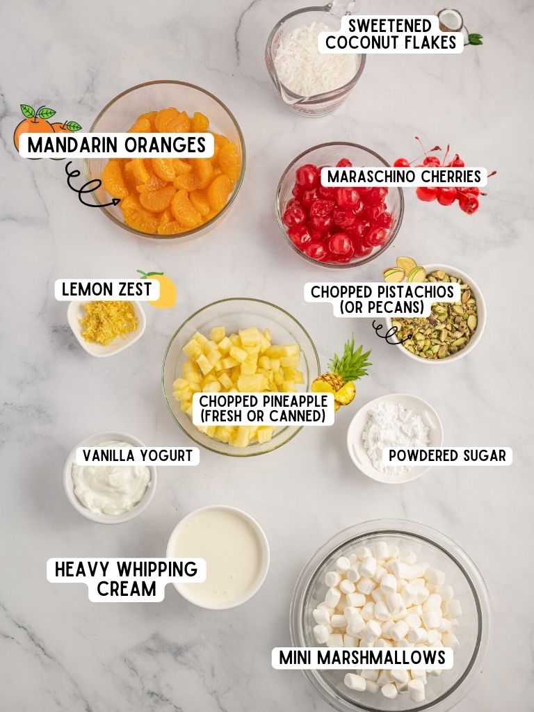 Ingredients needed to make this recipe with each one labeled in black text.