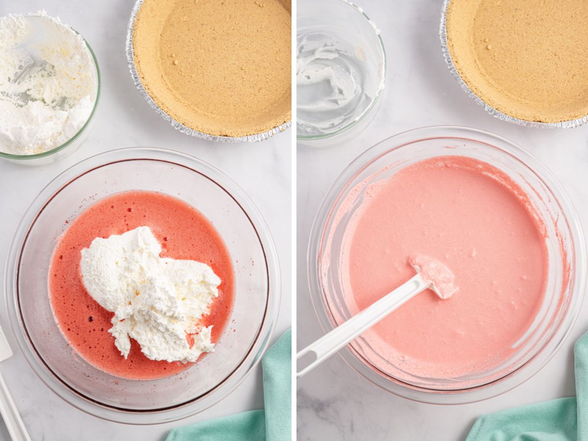 How to make this no bake dessert with jello powder and cool whip.