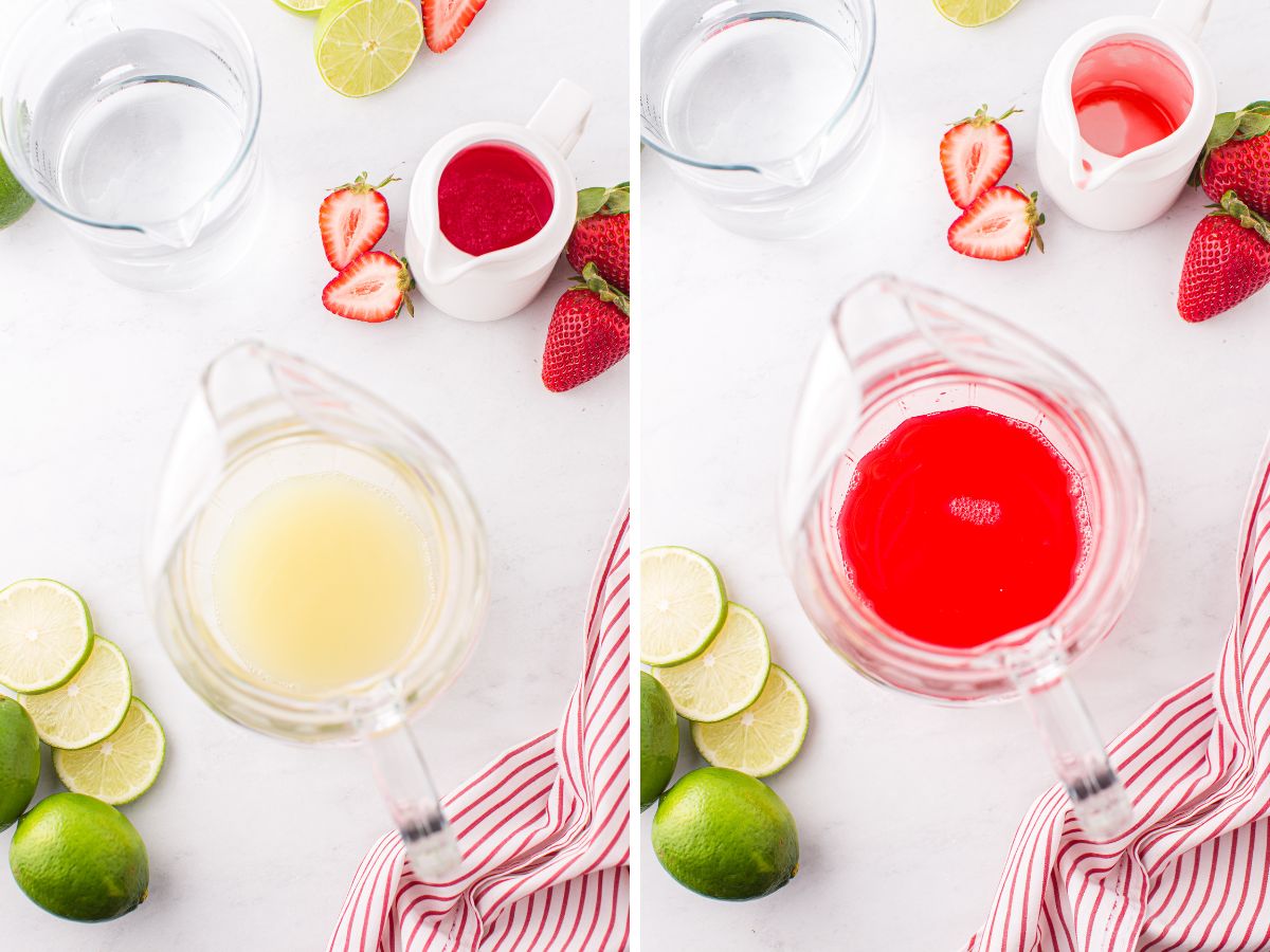 How to make homemade strawberry limeade with step directions with pictures. 