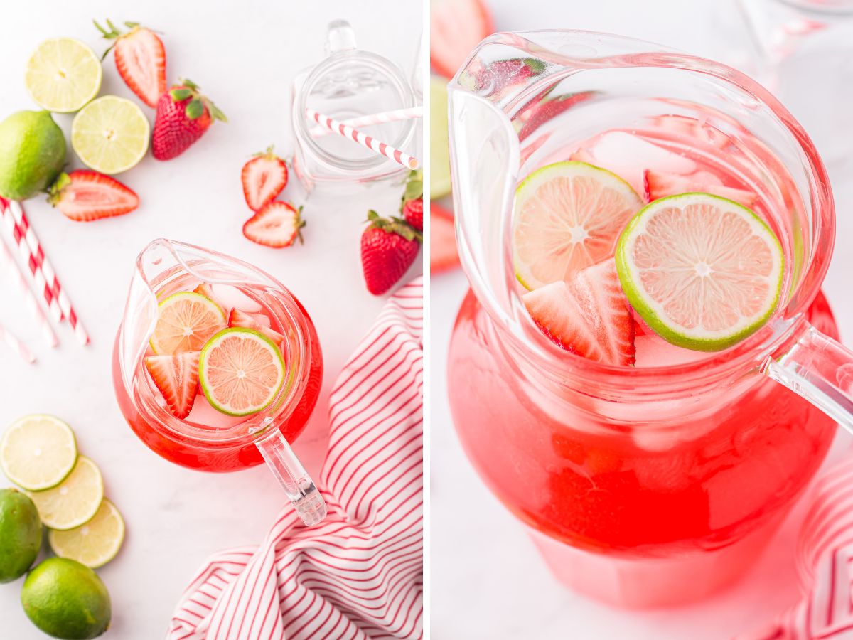 How to make homemade strawberry limeade with step directions with pictures. 