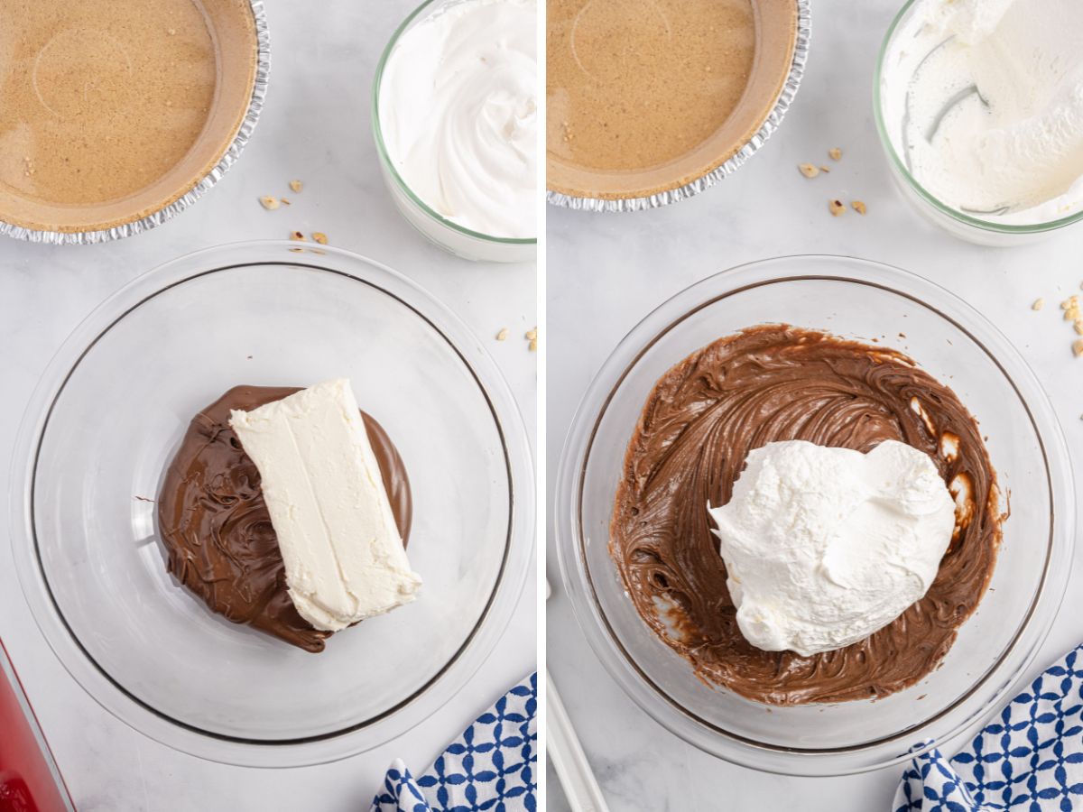 How to make Nutella pie with step by step photos showing each step needed. 