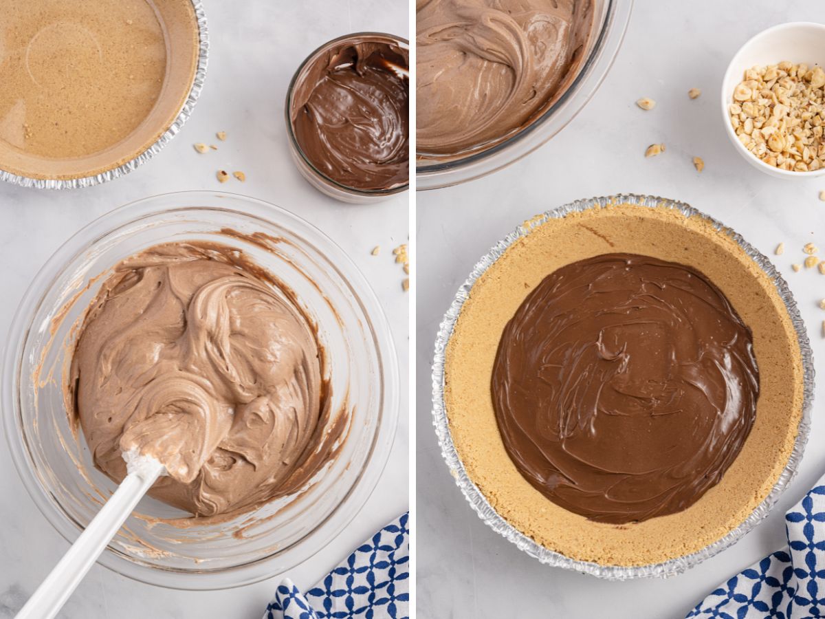 How to make Nutella pie with step by step photos showing each step needed. 